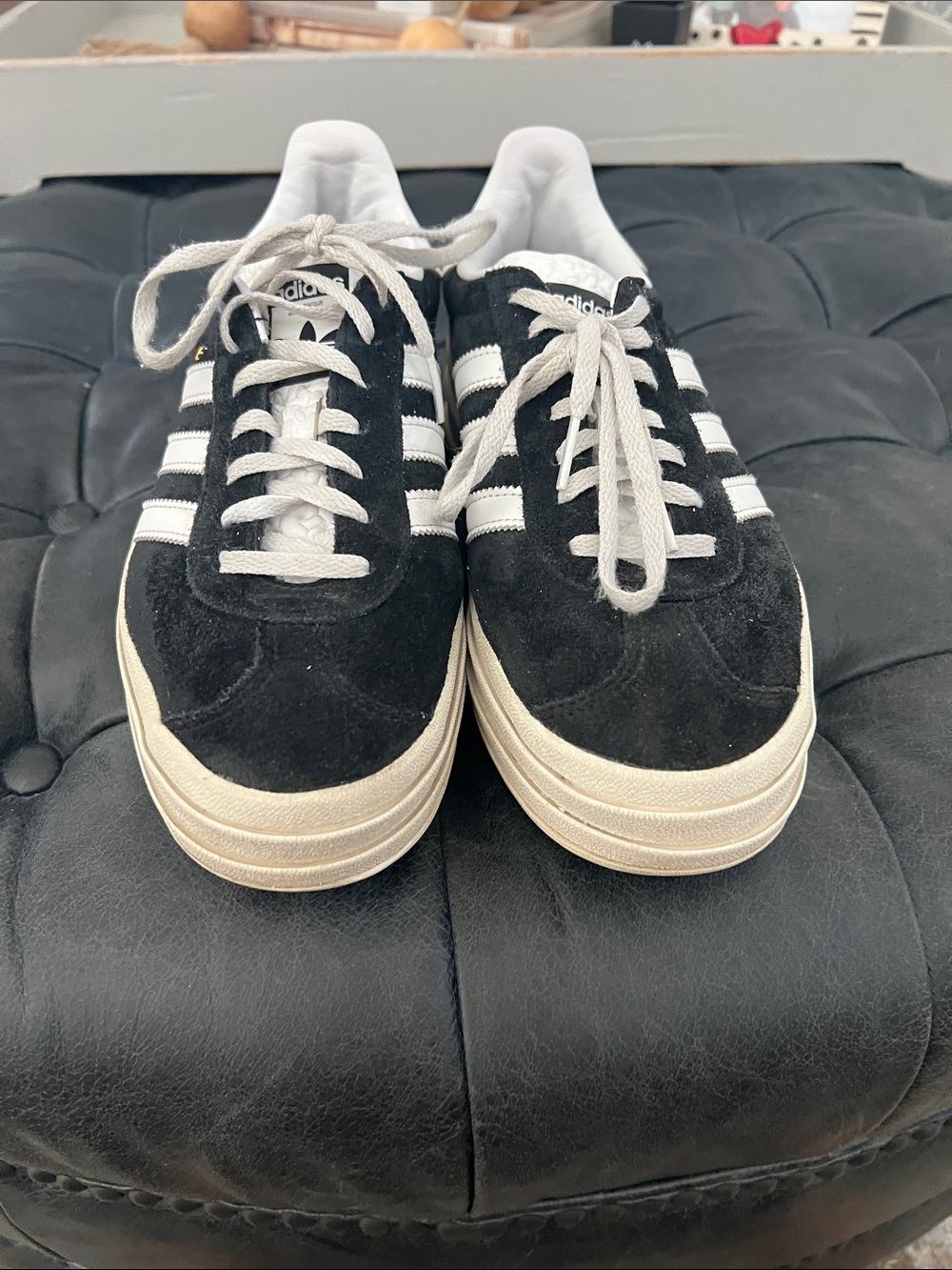 adidas Gazelle Sneakers - Black and White - Picture 2 of 7